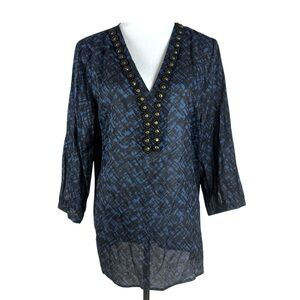 Michael Kors Women’s Embellished V-Neck‎ Tunic Top Size L